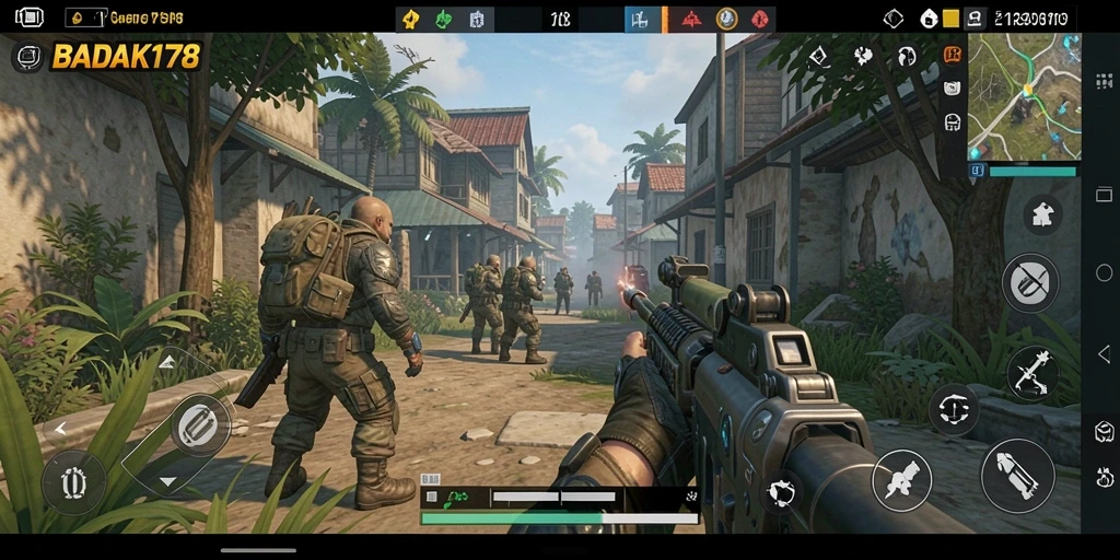 Tampilan seru gameplay BADAK178 dalam pertempuran TPS.