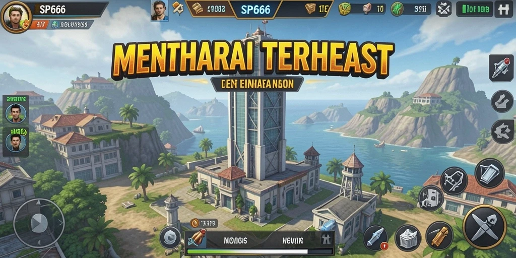Screenshot SP666 memperlihatkan aksi menara berfungsi untuk menghalau serangan musuh.