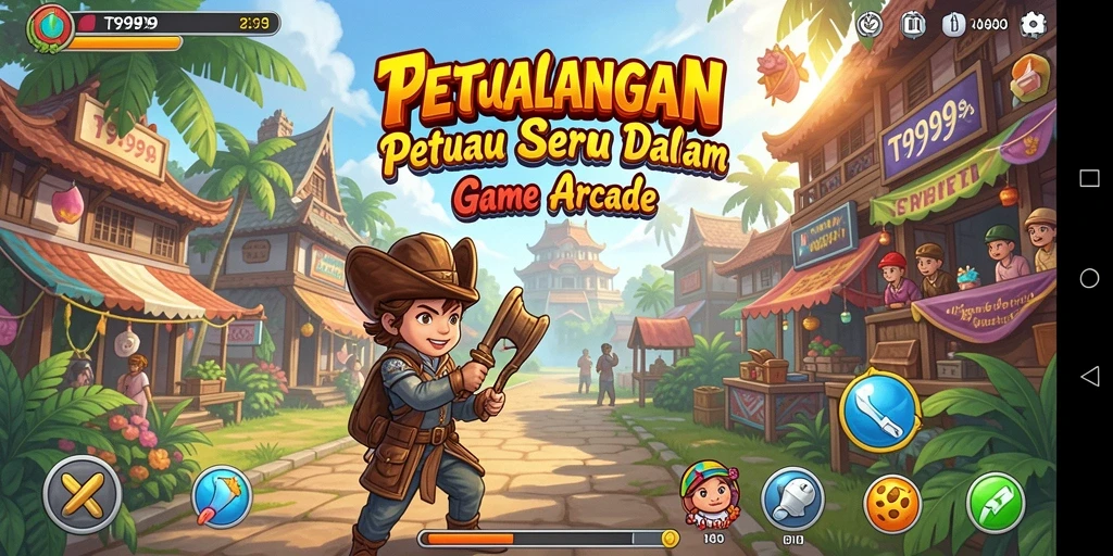 Screenshot T9999 menampilkan aksi seru dalam gameplay arcade.