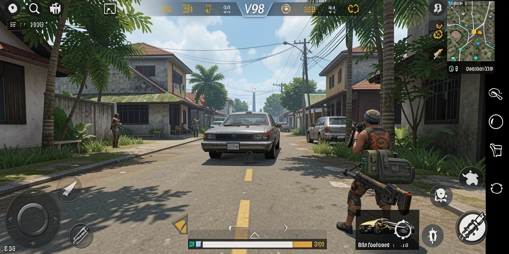 Tampilan gameplay V98 yang menarik dan interaktif.