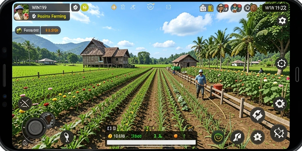 Screenshot gameplay <strong>WIN199</strong> menampilkan pengalaman bertani yang menarik dan interaktif.