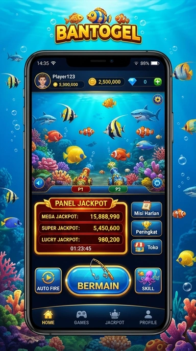 Tampilan utama aplikasi bantogel yang menarik dan mudah dipahami.